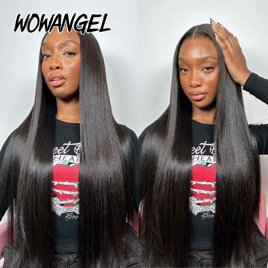 WOWANGEL Pelucas rectas con en - Human Hair Wigs reseña y precio