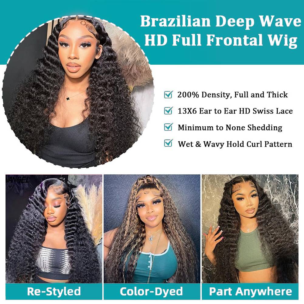 40 46 pulgadas onda profunda 1 - Human Hair Wigs reseña y precio