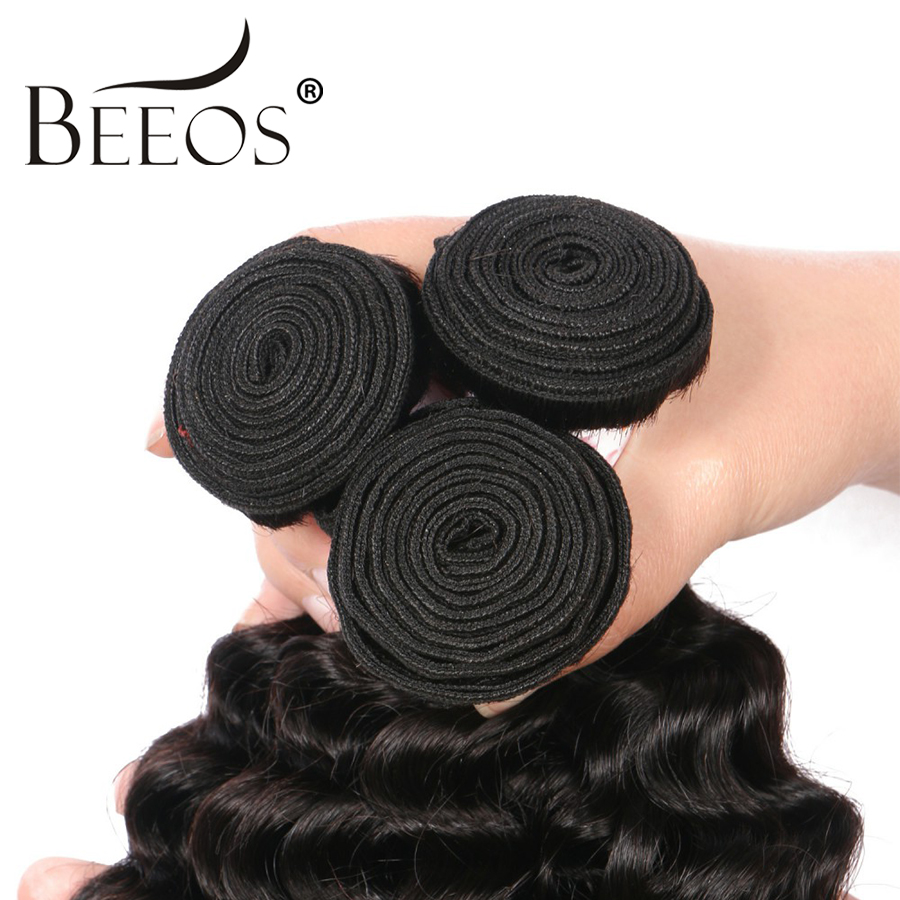 BEEOS-extensiones de cabello h - Deep Wave 3 Bundles With Closure reseña y precio