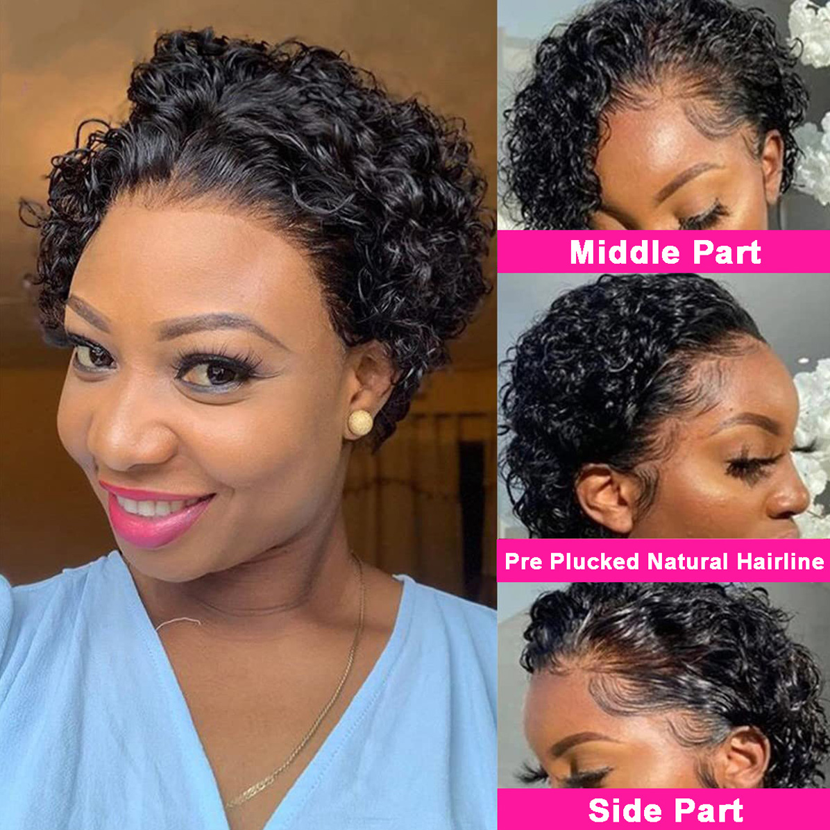 Pelucas Pixie Cut 13x4, Peluca - Short Pixie Cut Wig Human Hair Cheap reseña y precio