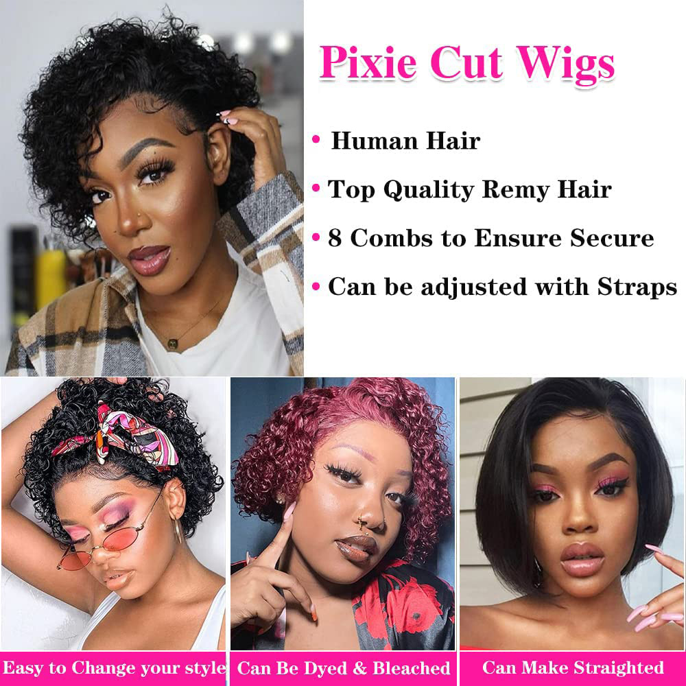 Pelucas Pixie Cut 13x4, Peluca - Short Pixie Cut Wig Human Hair Cheap reseña y precio