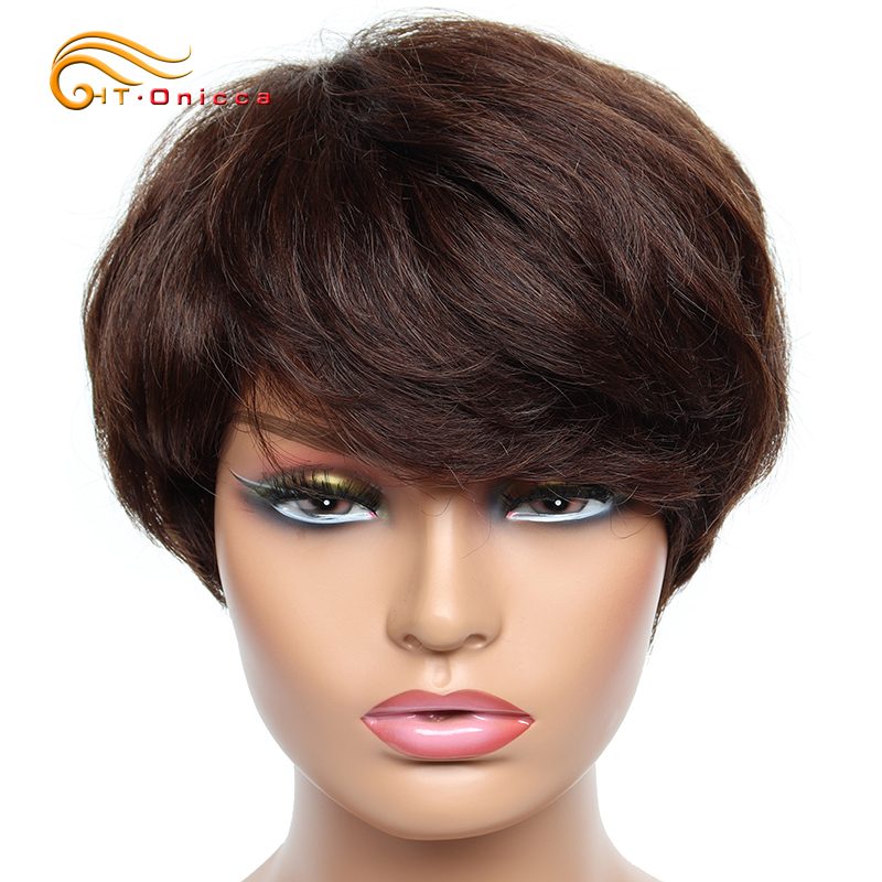 Peluca corta barata, pelucas d - Short Pixie Cut Wig Human Hair Cheap reseña y precio