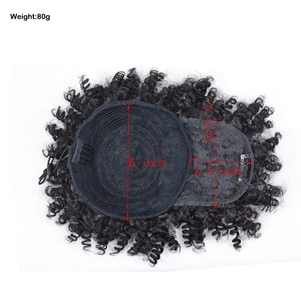 Moño de cola de caballo sintét - Drawstring Afro Curly Puff Ponytail reseña y precio