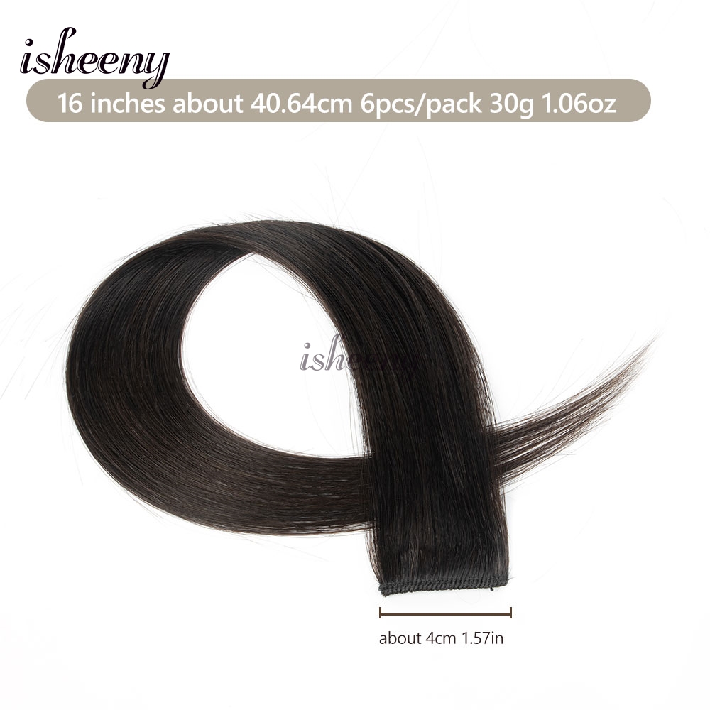 Isheeny 6PCS Mini Extensiones  - Seamless Clip In Hair Extensions Human Hair reseña y precio