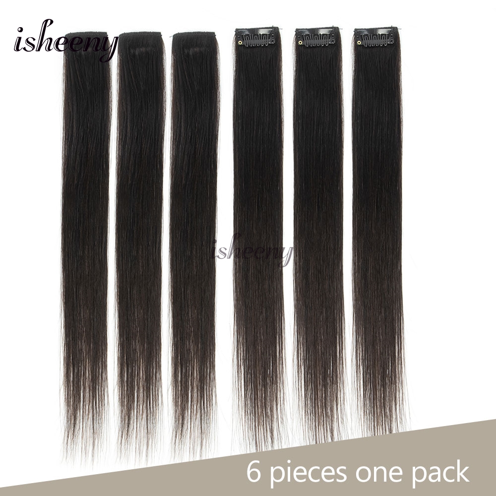 Isheeny 6PCS Mini Extensiones  - Seamless Clip In Hair Extensions Human Hair reseña y precio