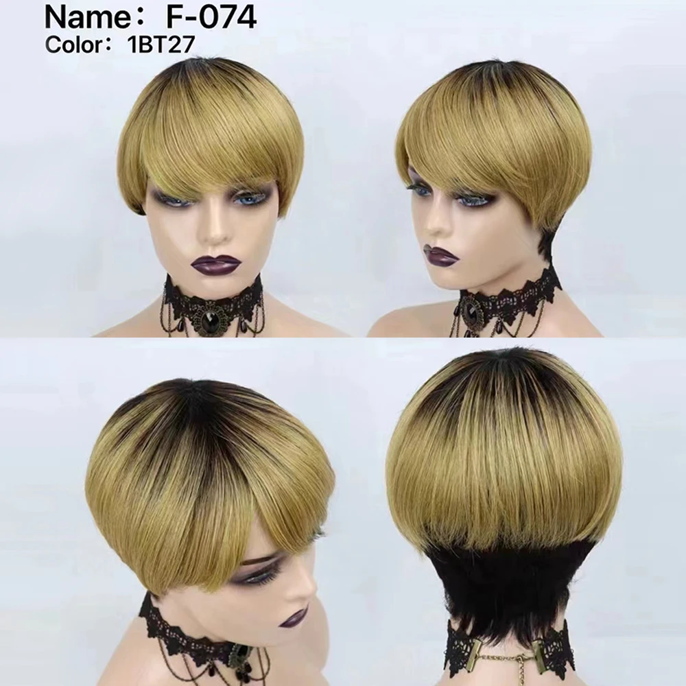Peluca de cabello Remy corto d - Short Pixie Cut Wig Human Hair Cheap reseña y precio