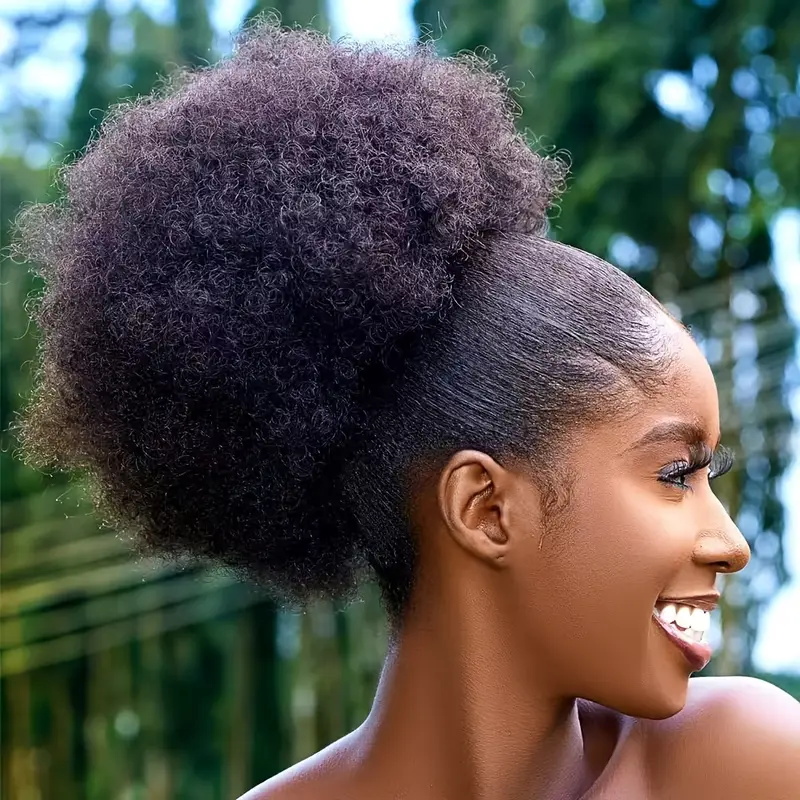 1 pieza de extensión de cola d - Drawstring Afro Curly Puff Ponytail reseña y precio