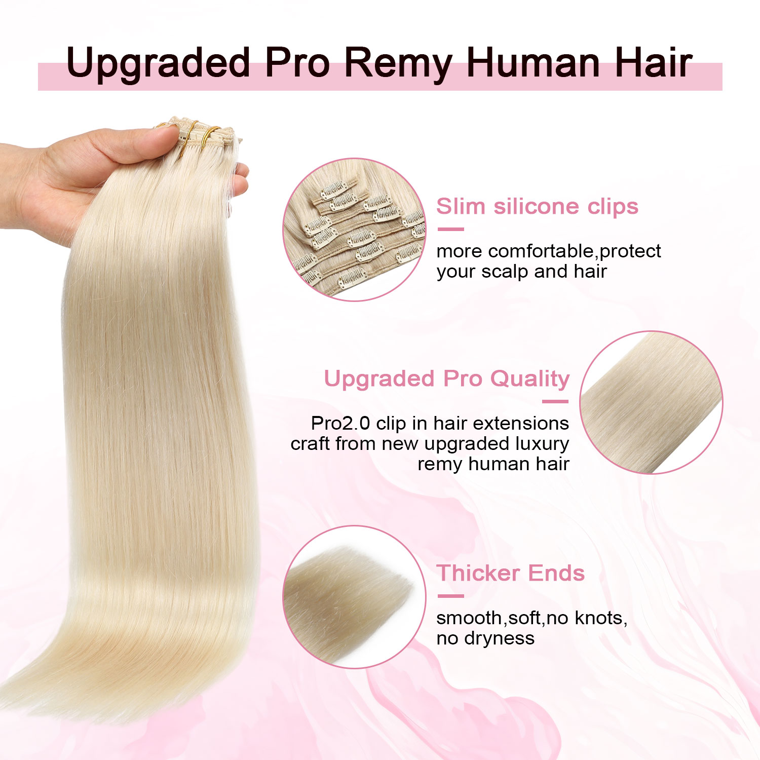 Extensiones de Cabello Humano  - Seamless Clip In Hair Extensions Human Hair reseña y precio