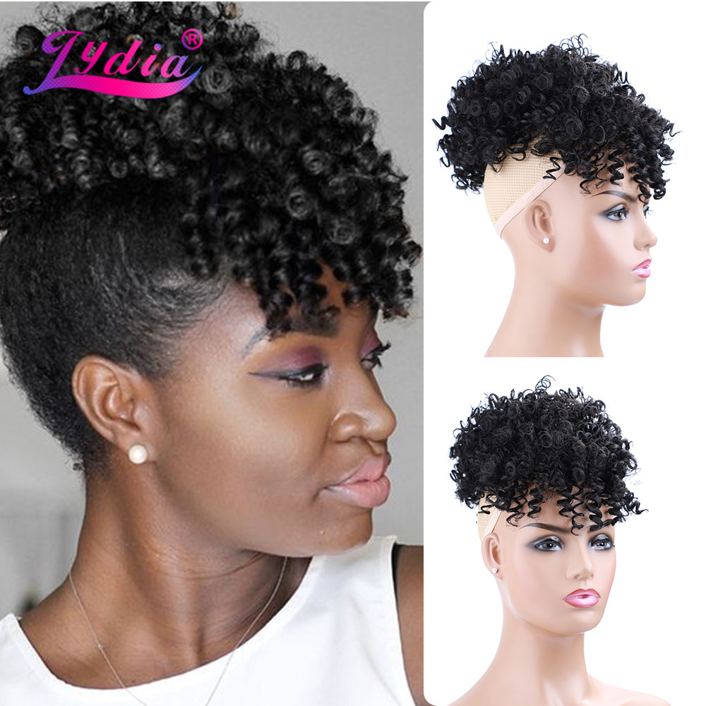 Lydia cordón sintético alto Pu - Drawstring Afro Curly Puff Ponytail reseña y precio