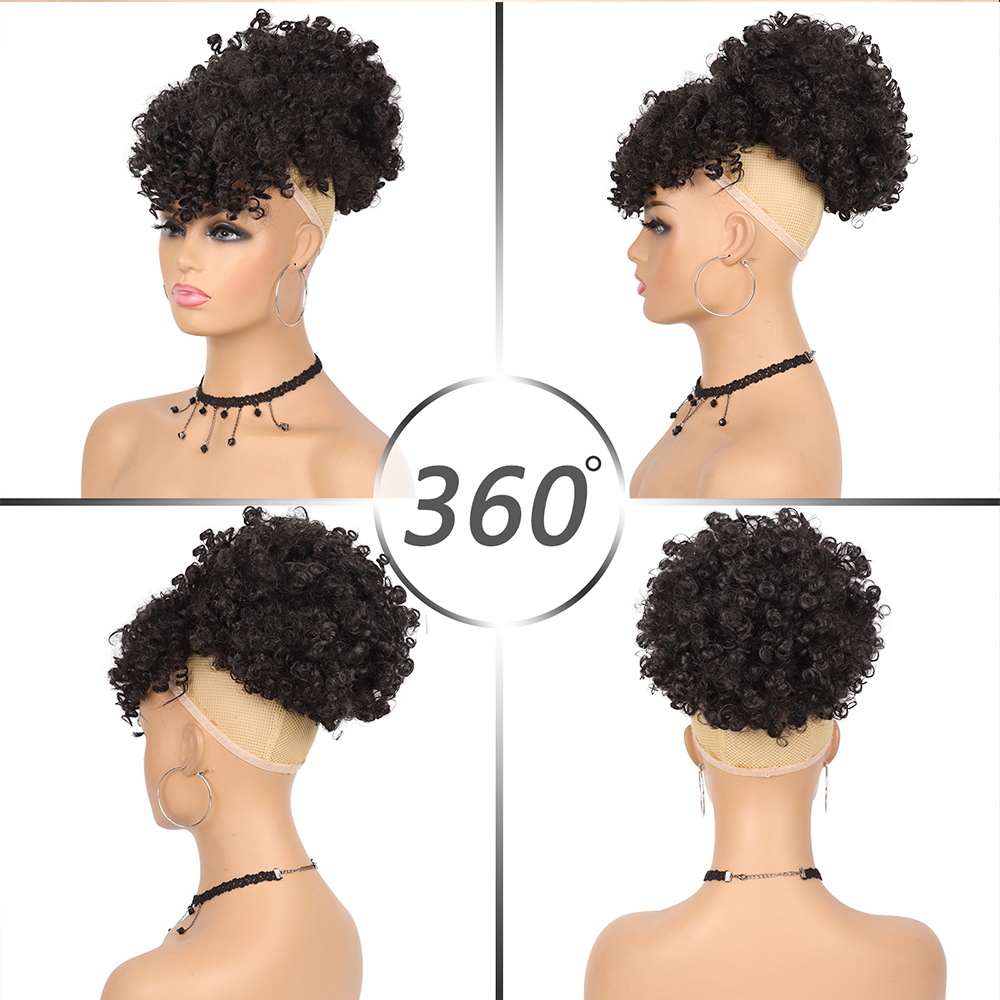 Cola de caballo con cordón Afr - Drawstring Afro Curly Puff Ponytail reseña y precio